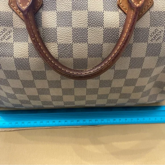 LOUIS VUITTON Damier Azur Speedy 30 Hand Bag Authentic, Vintage - Picture 12 of 14